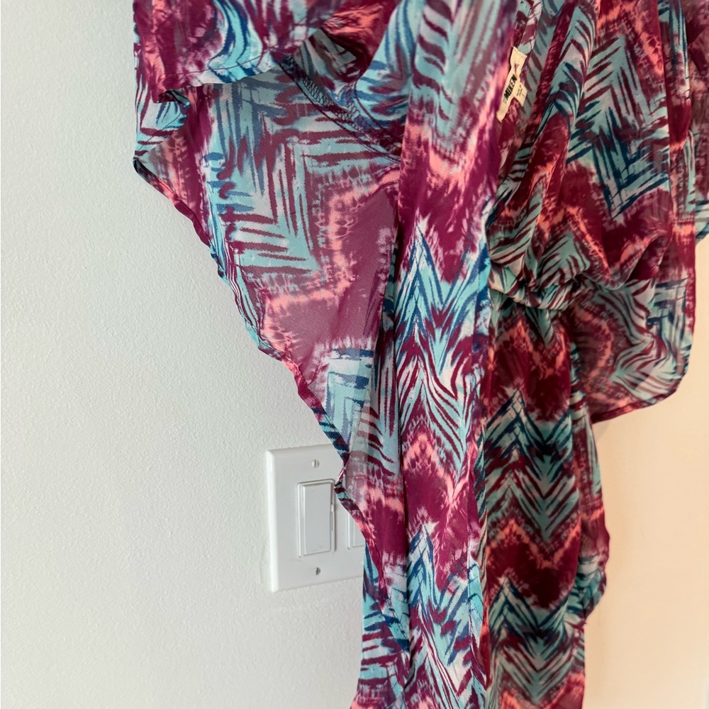 Chevron Pattern Swim Coverup - Multicolor - Picture 2 of 5